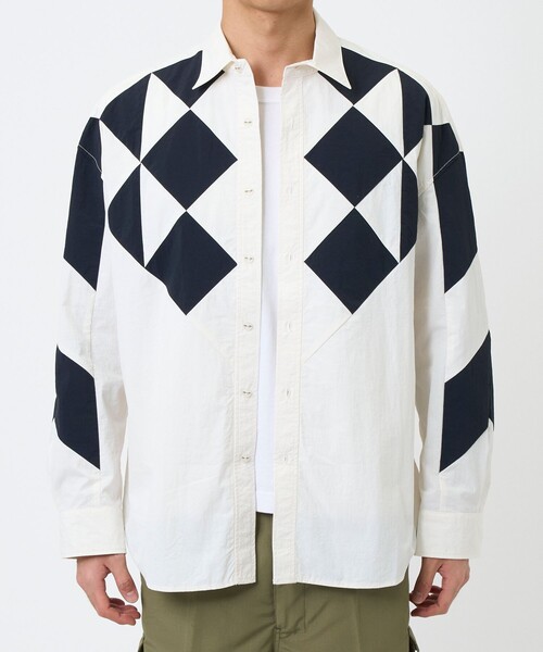 シャツ 「yoshiokubo/ヨシオクボ」PATCHWORK L/S SHIRT メンズ