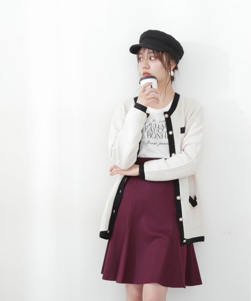 「PROPORTION BODY DRESSING」 ニットカーディガン SMALL ホワイト系その他 レディース