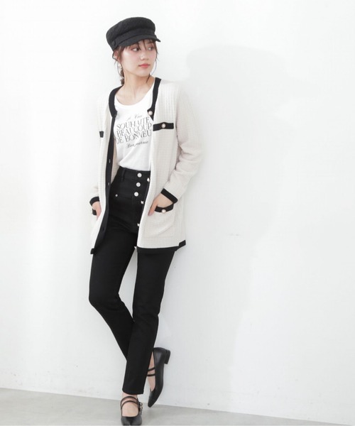 「PROPORTION BODY DRESSING」 ニットカーディガン SMALL ホワイト系その他 レディース