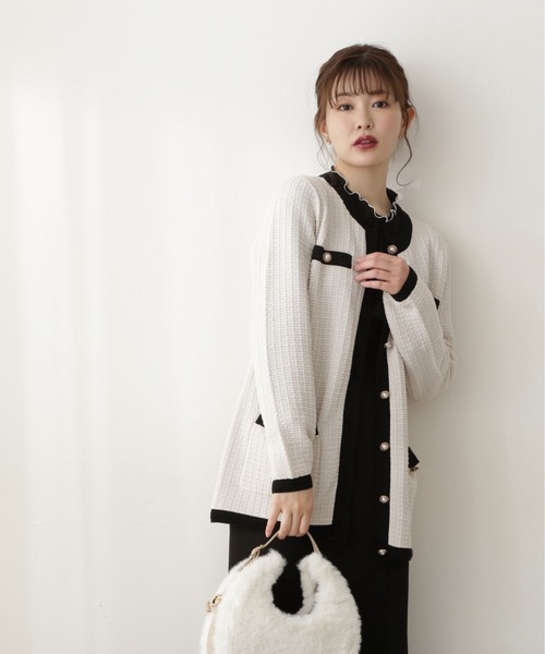 「PROPORTION BODY DRESSING」 ニットカーディガン SMALL ホワイト系その他 レディース