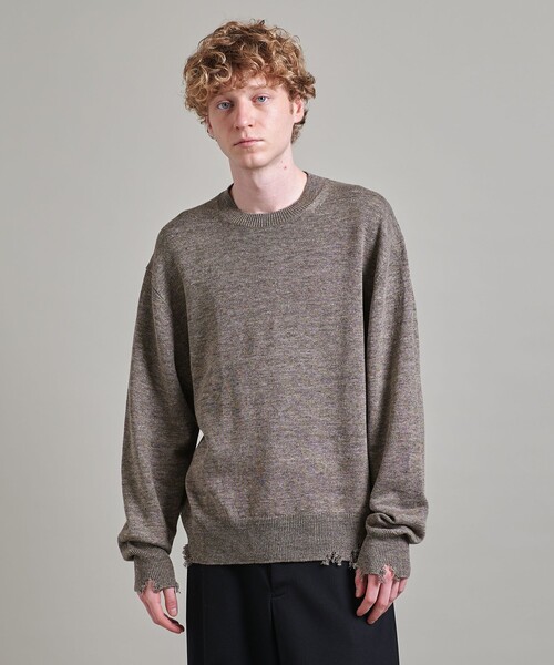 【shiro】LOEFF ダメージニット LOEFF＞ダメージ ニット プルオーバー UNISEX
