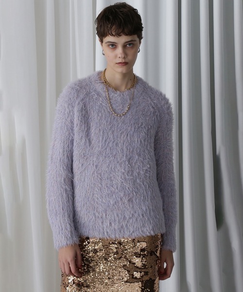 ニット セーター LAME FEATHER KNIT PULLOVER レディース