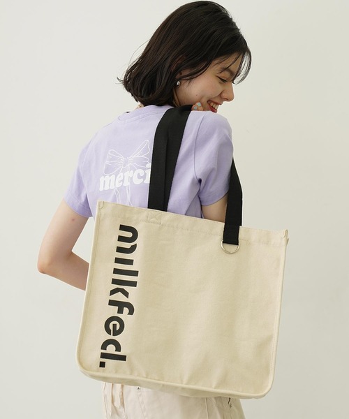 ブレント　トート MILKFED. トートバッグ CUT OUT LOGO PIPING TOTE レディース