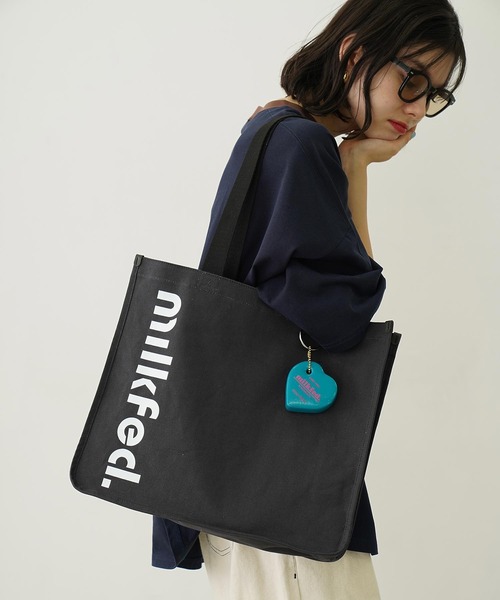MILKFED. トートバッグ CUT OUT LOGO PIPING TOTE レディース