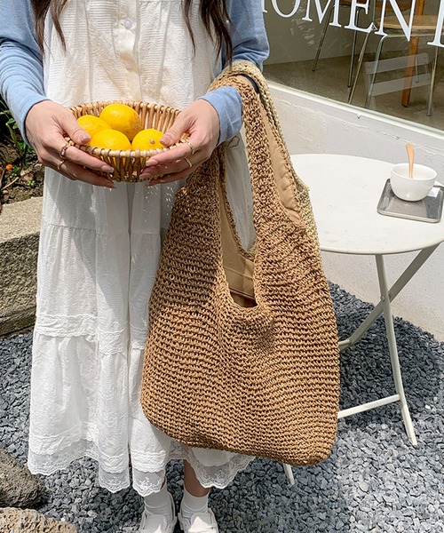 florist かごバッグ カゴバッグ 「軽量・A4収納可」くったり