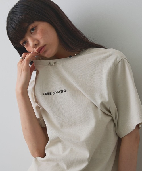 tシャツ ボディピアスTシャツ「ELLEgirl/エルガール」 レディース tシャツ ボディピアスTシャツ「ELLEgirl/エルガール