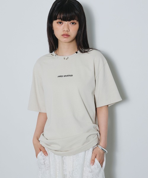 tシャツ ボディピアスTシャツ「ELLEgirl/エルガール」 レディース tシャツ ボディピアスTシャツ「ELLEgirl/エルガール