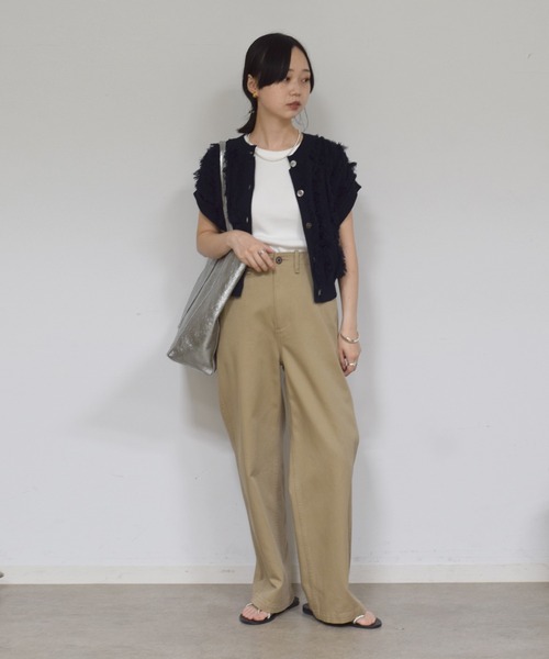 ベスト ジレ 「コットン100％／ショート丈」2WAYフリンジベスト レディース DRESSTERIOR ベスト ジレ 「コットン100％／ショート丈」2WAY