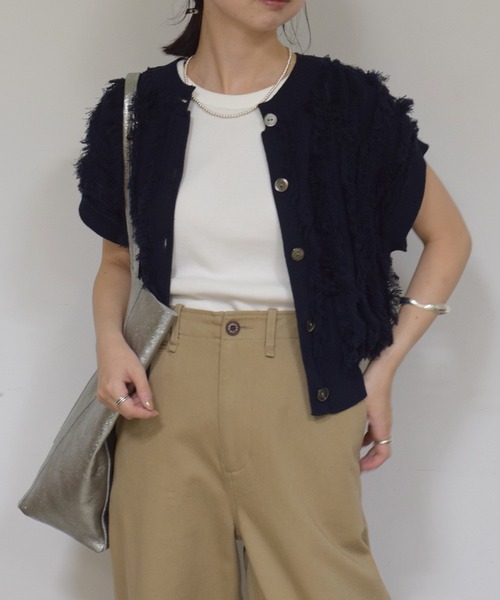 【コットン100％／ショート丈】2WAYフリンジベスト DRESSTERIOR ベスト ジレ 「コットン100％／ショート丈」2WAY