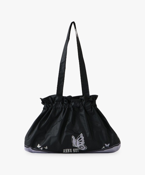 ANNA SUI 日傘 黒 バタフライ レース ラインストーン ANNA SUI （アナスイ） 豪華レース風刺しゅう 晴雨兼用パラソル