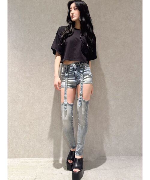 ⭐️Ｄ＆Ｇ　スキニーデニム ジーンズ used 美品⭐️ GYDA ジーンズ デニム デニムパンツ H/W GD embossダメージ