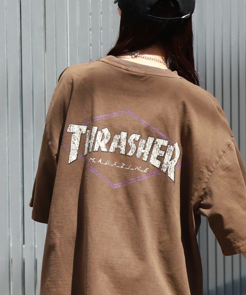 THRASHER tシャツ 「THRASHER/スラッシャー」ピグメント加工