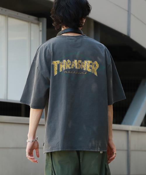 THRASHER tシャツ 「THRASHER/スラッシャー」ピグメント加工