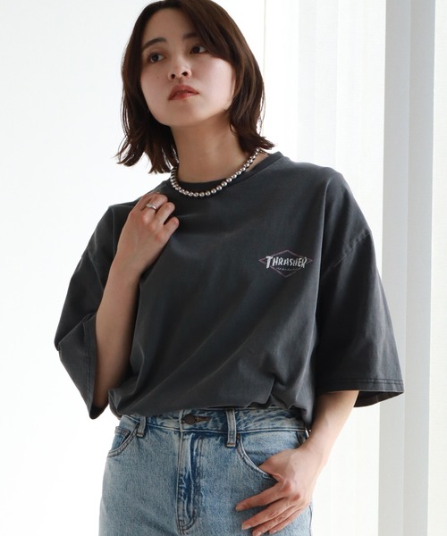 THRASHER tシャツ 「THRASHER/スラッシャー」ピグメント加工