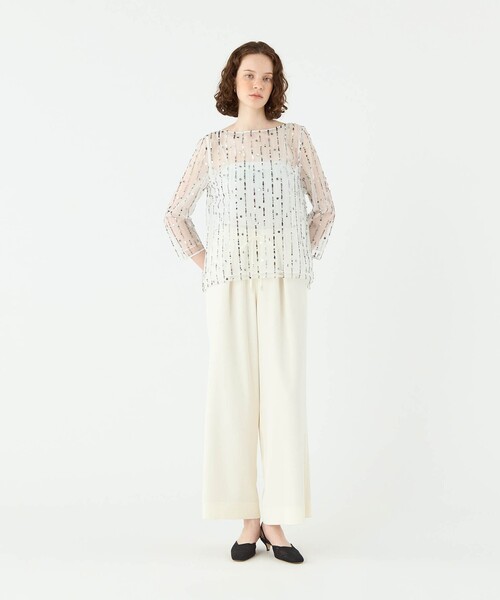 Ballsey（ボールジィ） ブラウス シャツ ドロップスパングルエンブロイ