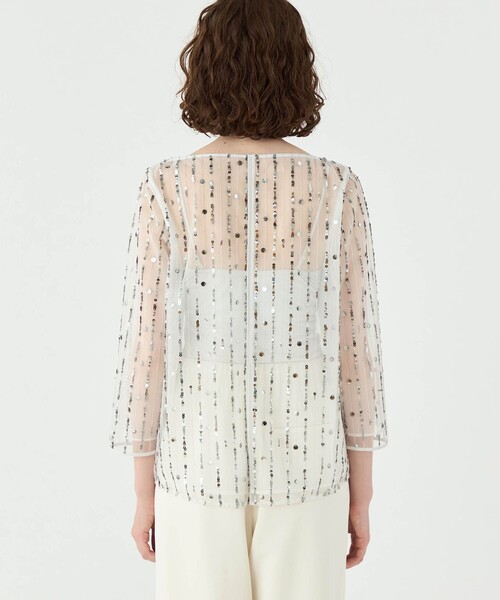 Ballsey（ボールジィ） ブラウス シャツ ドロップスパングルエンブロイ