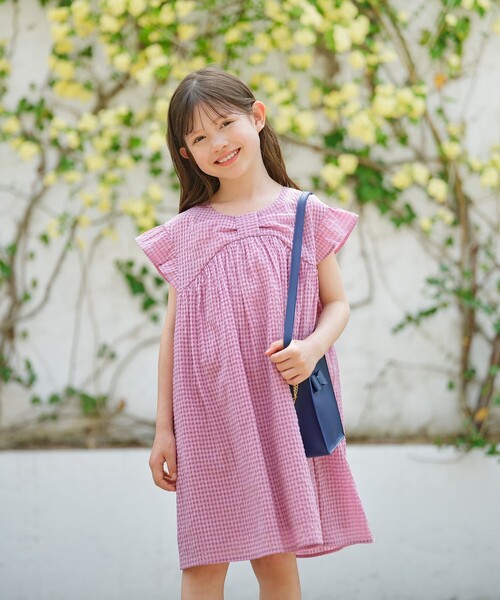 組曲（KUMIKYOKU） ワンピース 「110-140cm」ギンガムサッカー