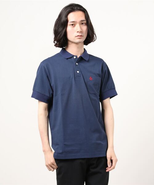 West Ham United MAIDEN 半袖ポロシャツ KAZEメッシュ半袖ポロシャツ ＜ロゴバイヤスボーダー柄