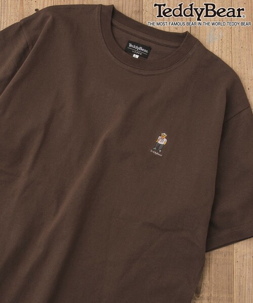 テディベアデザイン Tシャツ Lサイズ ブラウン coen tシャツ Teddy Bear（テディベア）別注ワンポイント刺繍T