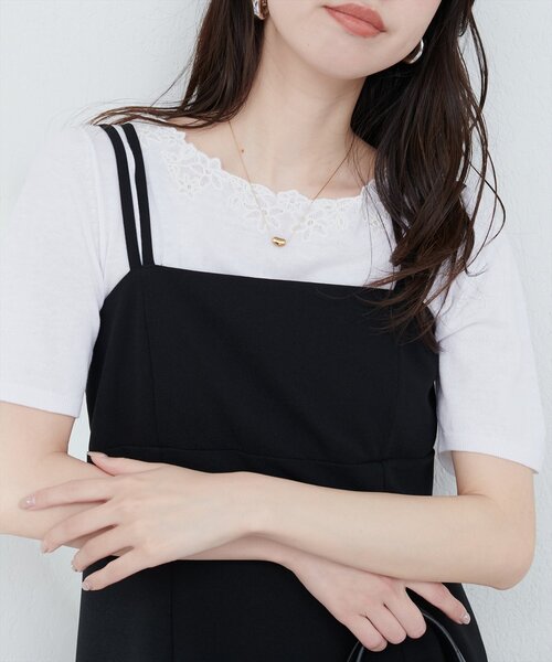 tシャツ ノースリ2WAYネックプルオーバー レディース M L XL ] 前後2wayスクエアネックニット [C7122] | SALE