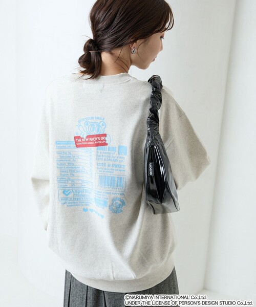 「NOLLEY'S」 スウェットカットソー FREE ライトグレー レディース Alite cloth ニット セーター ロゴ刺繍入りクルーネック