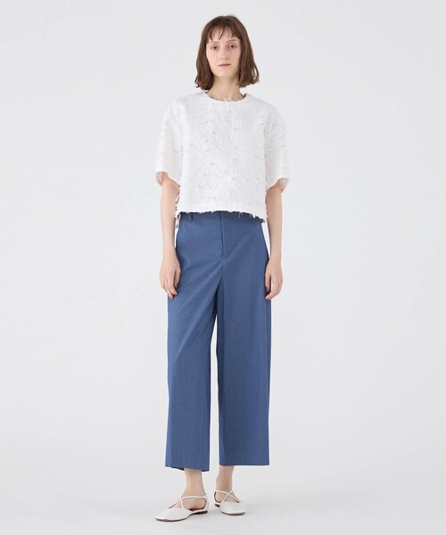 MACPHEE ブラウス シャツ フラワーカットジャカード Tブラウス