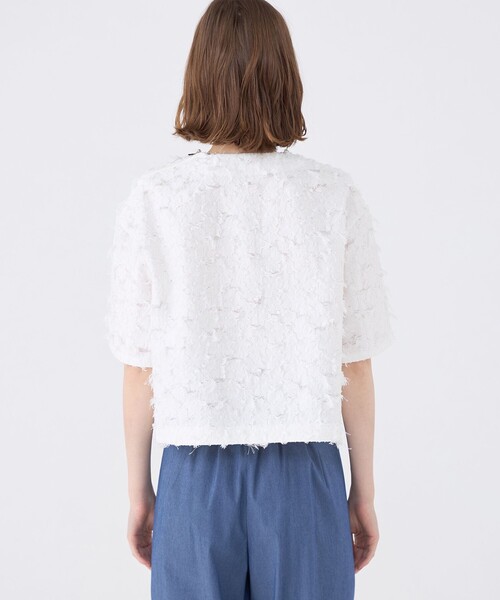MACPHEE ブラウス シャツ フラワーカットジャカード Tブラウス