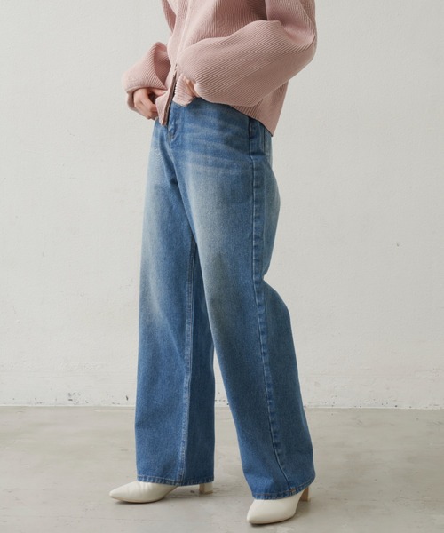[Aunt Marie's] обработка Denim брюки M голубой женский 