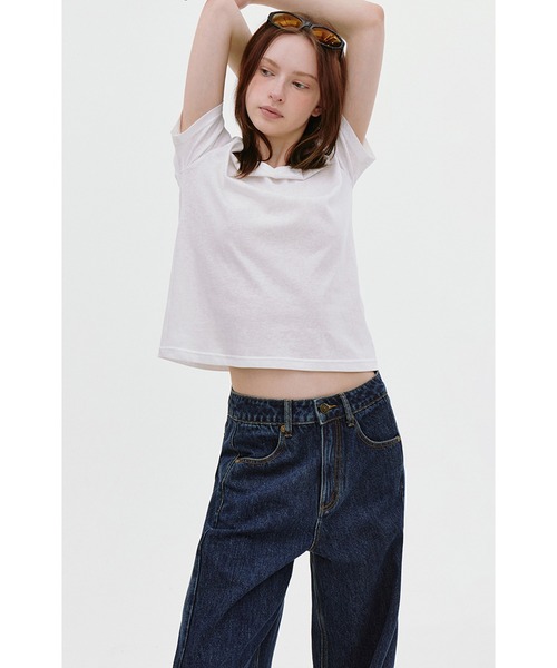 ジーンズ デニム デニムパンツ ハイウエスト サイドシーム カーブ