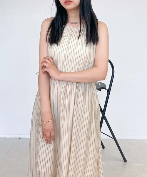 AS KNOW ワンピース ○ドロスト付き ノースリーブワンピ―ス