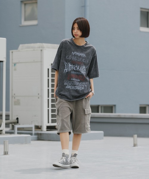 SUGGESTION tシャツ SUGGESTION/サジェッション 加工グラフィックロゴT