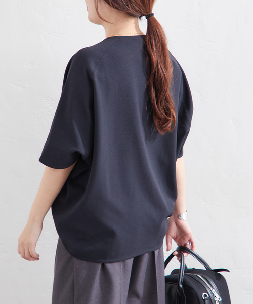 tシャツ 「追加」手洗い可 / 接触冷感 / クールタッチバックリボンプルオーバー レディース B.C STOCK｜《追加》手洗い可 / 接触冷感 / クールタッチバック
