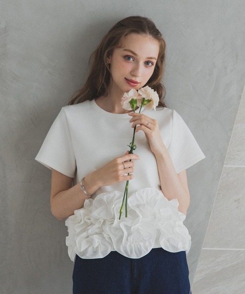 【新品未着用】meraki ヘムラインデザインTシャツ MERAKI（ファッション） tシャツ ヘムラインデザインTシャツ