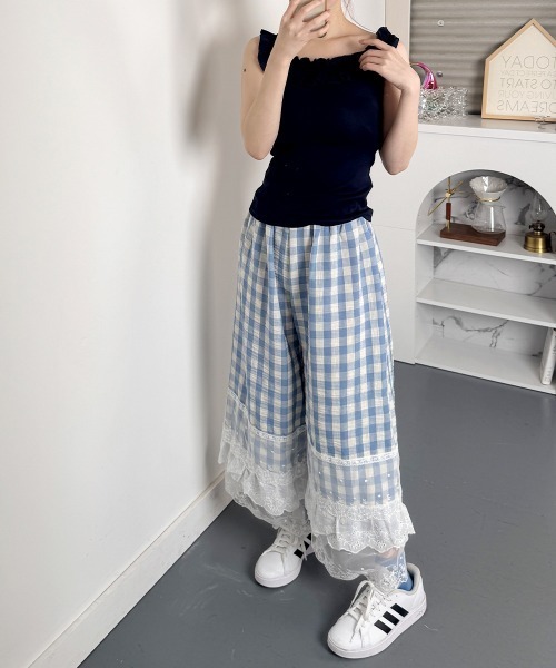ギンガムチェック ワイドパンツのおすすめ人気商品一覧 通販