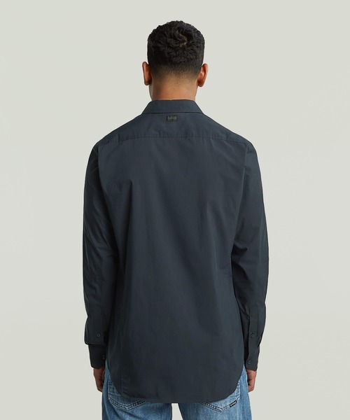 G-STAR RAW シャツ UNIFORM SLIM SHIRT/ワンポイントポプリンクリーン