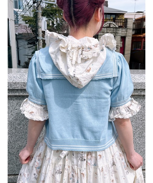 PINK HOUSE（ピンクハウス） カーディガン 半袖 セーラーカラー