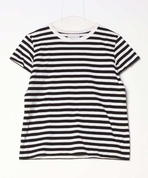 「agnes b.」 半袖Tシャツ 3 ブラック×ホワイト レディース