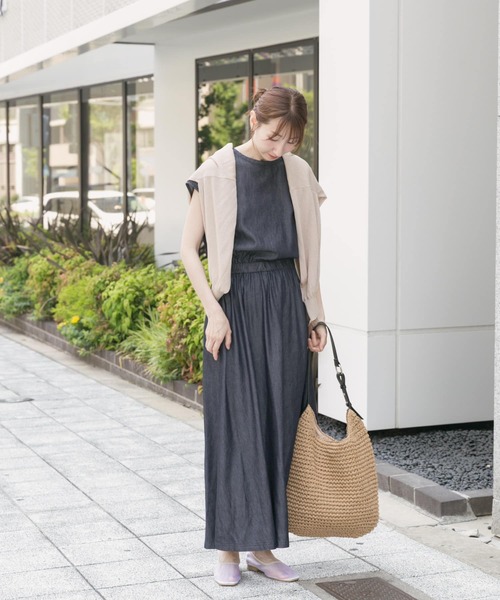 デニム ワンピース フロントZIPデニムミニワンピース(M GRAY): ワンピース