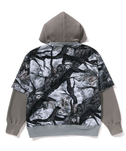 A BATHING APE パーカー TREE EDGE CAMO LAYERED PULLOVER