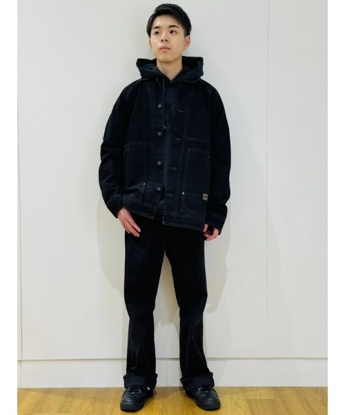 GAP デニムチョアジャケット L ブラック カバーオール GAP（ギャップ） デニムジャケット gジャン デニム チョアジャケット