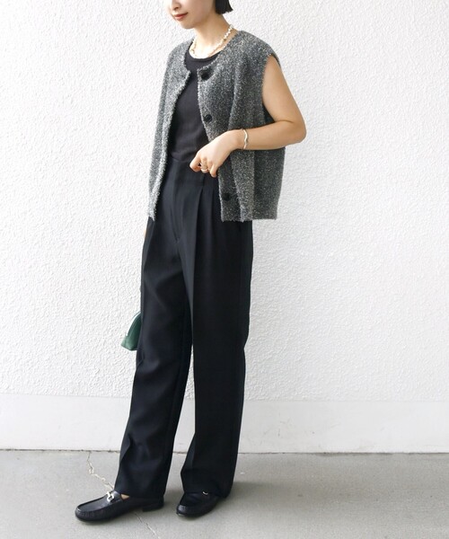 SHIPS（シップス） ベスト ジレ 「手洗い可能」ラメ ニット ベスト