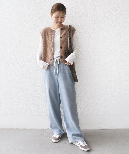 SHIPS（シップス） ベスト ジレ 「手洗い可能」ラメ ニット ベスト