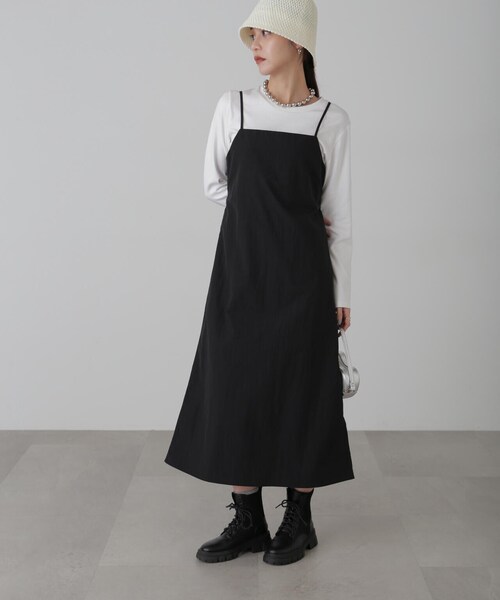 「FREE'S MART」 キャミソールワンピース MEDIUM ブラック レディース_画像3