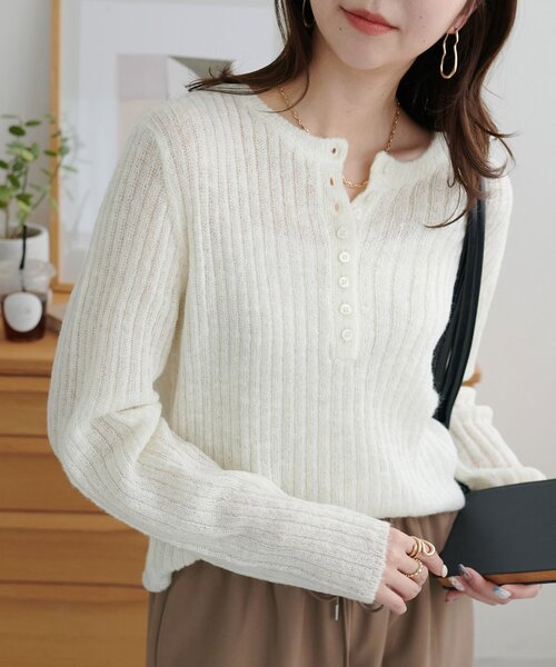 Discoat（ディスコート） ニット セーター モヘアヘンリーネックプル