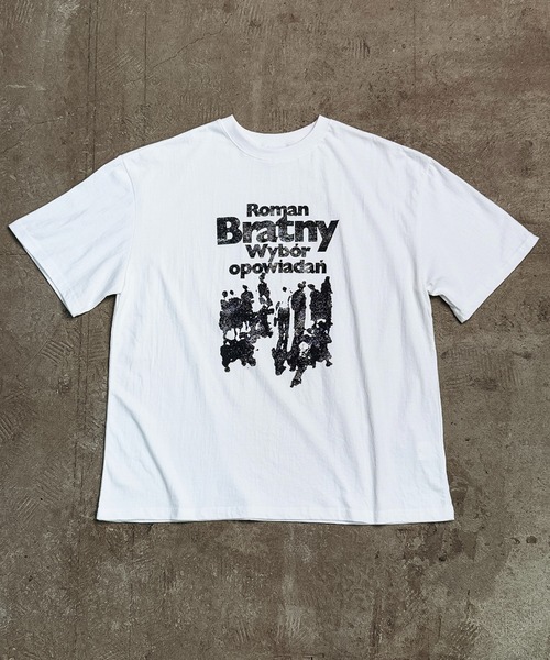 グラフィックプリントTシャツ ホワイト/ブラック CALIFORNIA OUTFITTERS tシャツ 7D8 ヴィンテージ風 アートプリントT
