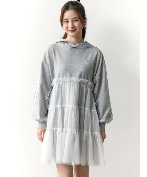 希空着用CALNAMUR 2WAYチュールオーバースウェットワンピース CALNAMUR ワンピース 2WAYチュールオーバースウェットワンピース