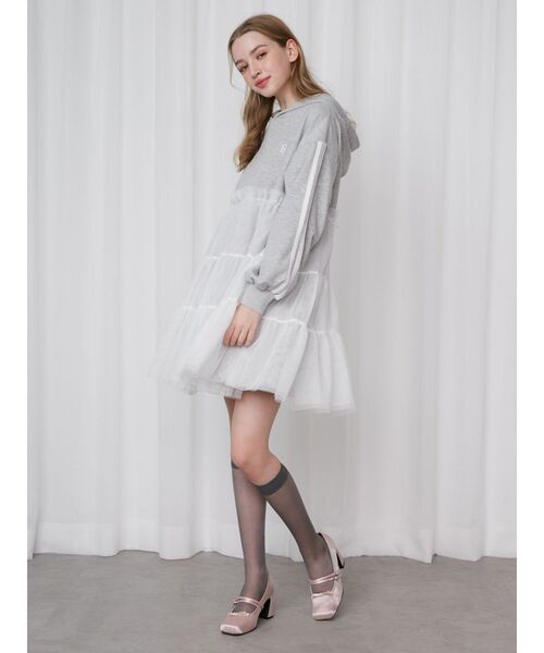 希空着用CALNAMUR 2WAYチュールオーバースウェットワンピース CALNAMUR ワンピース 2WAYチュールオーバースウェットワンピース