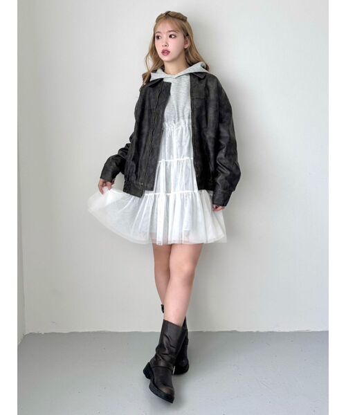 CALNAMUR（カルナムール） ワンピース 2WAYチュールオーバースウェット