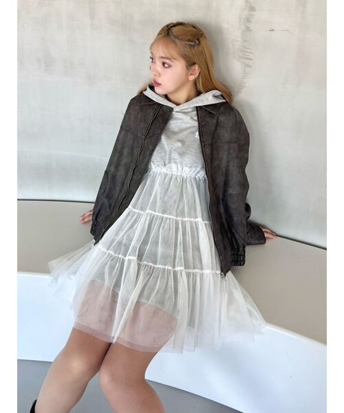 CALNAMUR（カルナムール） ワンピース 2WAYチュールオーバースウェット