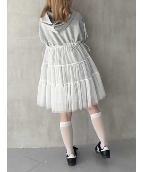 希空着用CALNAMUR 2WAYチュールオーバースウェットワンピース CALNAMUR（カルナムール） ワンピース 2WAYチュールオーバースウェット